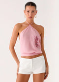 Sweet Skies Halter Top - Pink